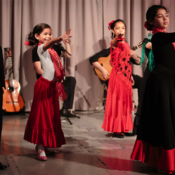 Children's Recital 2016. One boy and 3 girls dancing tangos flamencos. Photo: Eric Bandiero.